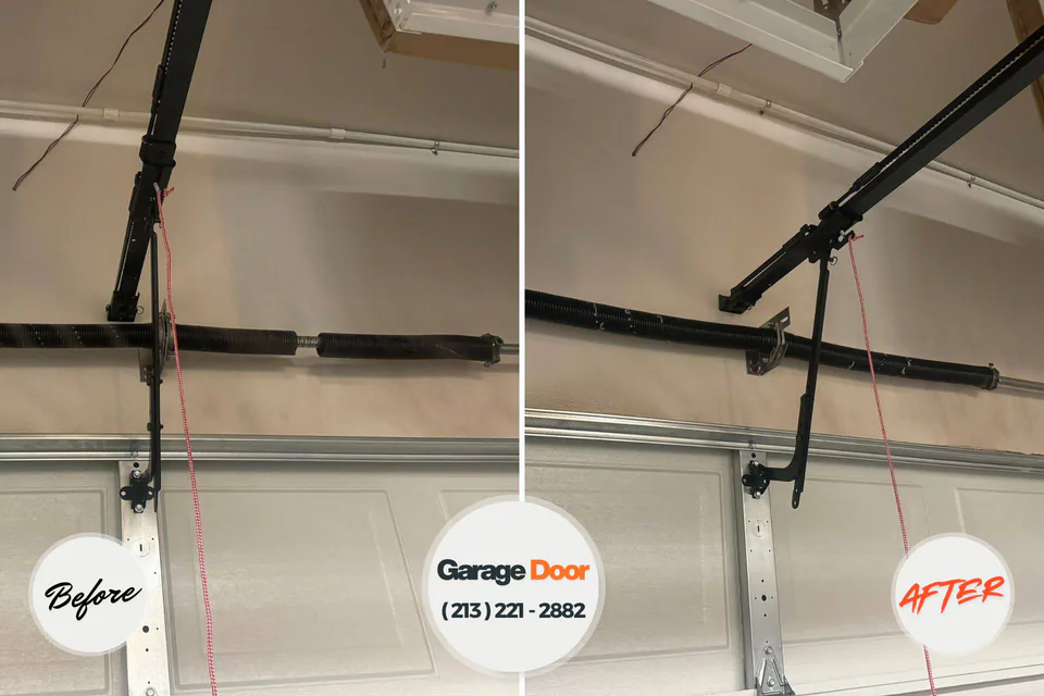 Before and after: garage door repair Oologah, OK